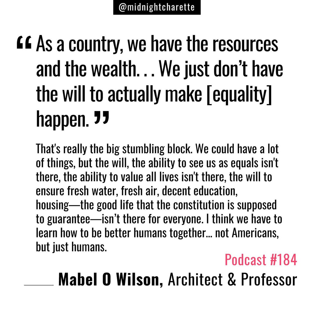 SecondStudioPod's tweet image. Quote of the week by @NegroBuilding 
#podcast #architecturepodcast #blm #designpodcast 

midnightcharette.com/podcasts-7/epi…