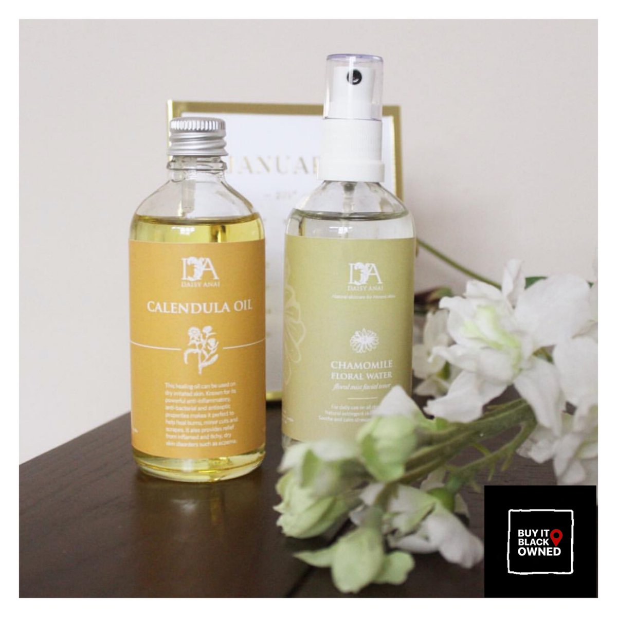 buyitblackowned's tweet photo. 🛍: @DaisyAnai 
🧾: Natural and organic skincare company, specialising in good quality natural oils and handmade candles
📍: London, United Kingdom
https://t.co/skU71L2BHt
#BuyItBlackOwned https://t.co/zLKRHSHVni