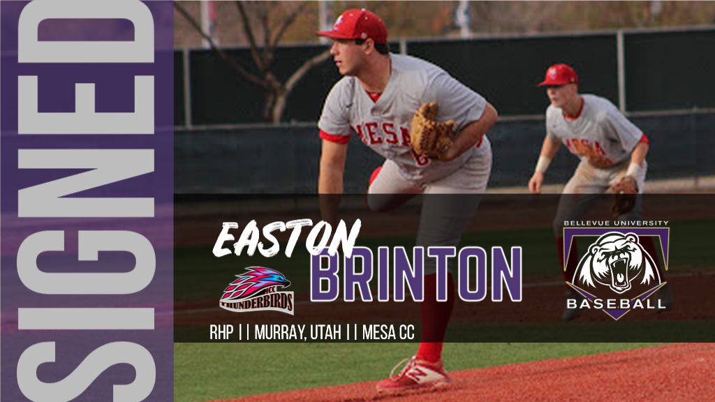 BUBruins's tweet photo. Welcome to Bellevue, Easton!
Bruins land signature of RHP Brinton 
https://t.co/RNhBtdG5Um
#NAIABaseball #BUBruins #FutureBruins @NAIABall https://t.co/u5Awyb6w5R