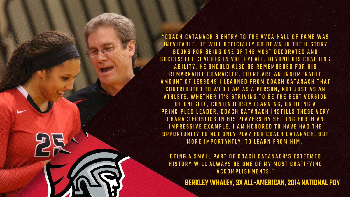 tampaspartans's tweet photo. In case you missed it, head volleyball coach Chris Catanach was selected as a 2020 inductee to the AVCA Hall of Fame. Former standout Berkley Whaley reflects on what it means to have played for Catanach. #StandAsOne https://t.co/zFjX4KOeJM