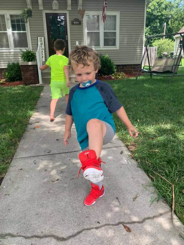 CoachBowmanNE's tweet photo. Owen got his first pair of wrestling  shoes today! https://t.co/gyZelWKsjH