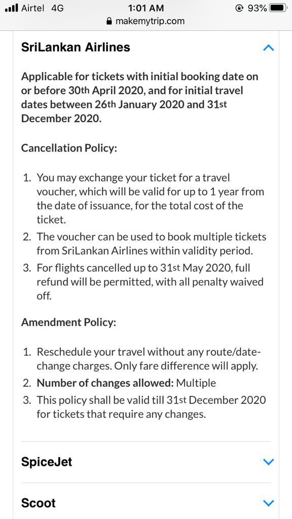 gurpreet3199's tweet photo. If this is true; could you please refund my booking amount to the said booking id please; I shall highly be indebted to you   @makemytripcare @HardeepSPuri @PIBFactCheck @PIB_India @DG_PIB OR should there be a legal action against @flysrilankan &amp; @makemytrip ? https://t.co/au82TcEz2t