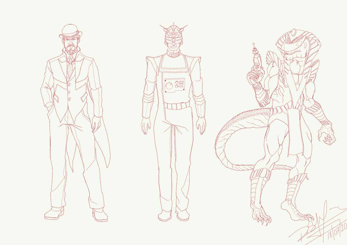 Siricar1's tweet photo. Check the villains of the delta horizon: Delgado, a Persuaded-bot and the lizarmen!
Dont lose out on This amazing Retro-futuristic comedy written by my friend 
@MichaelTrupian1
 :
Alistair and the All-purpose Umbrella (available on amazon)
Safe travels people.
#scifi 
#scifibooks https://t.co/J0c6vE0Vz0