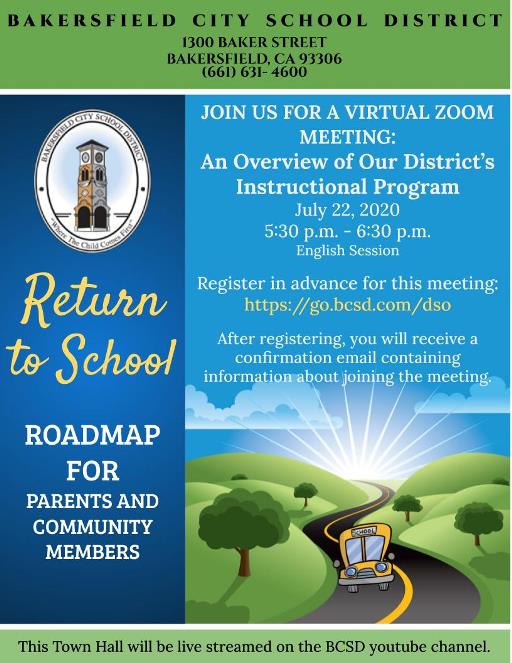 Join the BCSD Return to School Roadmap virtual meeting.
Click here to register in advance: go.bcsd.com/dso
#TeamBCSD  #BCSDLearns
