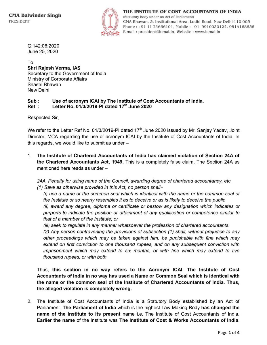 jhmaned's tweet photo. #Wewanticmai 
Name Change ICAI to ICMAI 

The Institute of Cost Accountants of India
to 
The Institute of Cost and Management Accountants of India  

@PIB_India 
@PIBHindi 
@PIBMumbai 
@PTI_News 
@ani_digital 
@EconomicTimes 
@IndianExpress 
@TOIIndiaNews 
@LoksattaLive 
@ICAICMA https://t.co/gVwiDkAb24