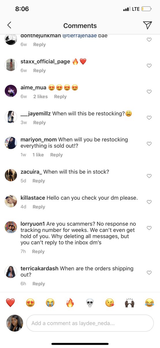 What’s even more wild is she was actively taking pre orders for new orders when there were people commenting that they hadn’t gotten their order since Jan/Feb. I’m blown cause I started to see this AFTER my order and she would consistently delete the comments.