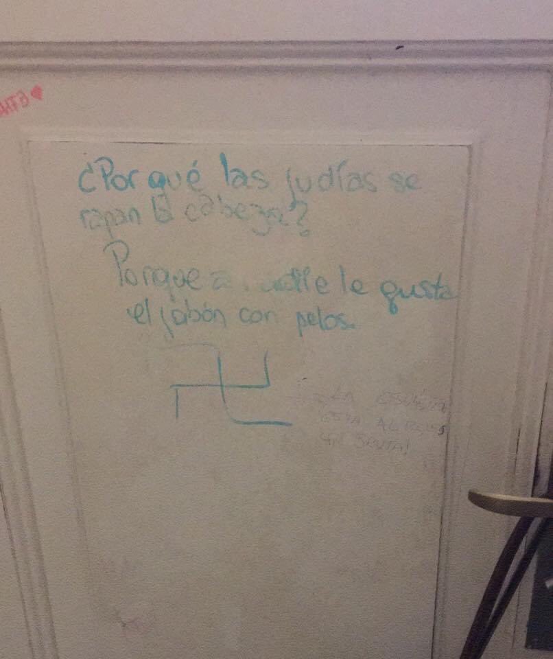 Cuando me anoté a la facultad, mi abuela me dijo “trata de que no se enteren que sos judía, no hace falta”, en su momento me pareció exagerado hasta que me tocó encontrarme con esto en el baño de la facultad, y después hablan de #JewishPrivilege