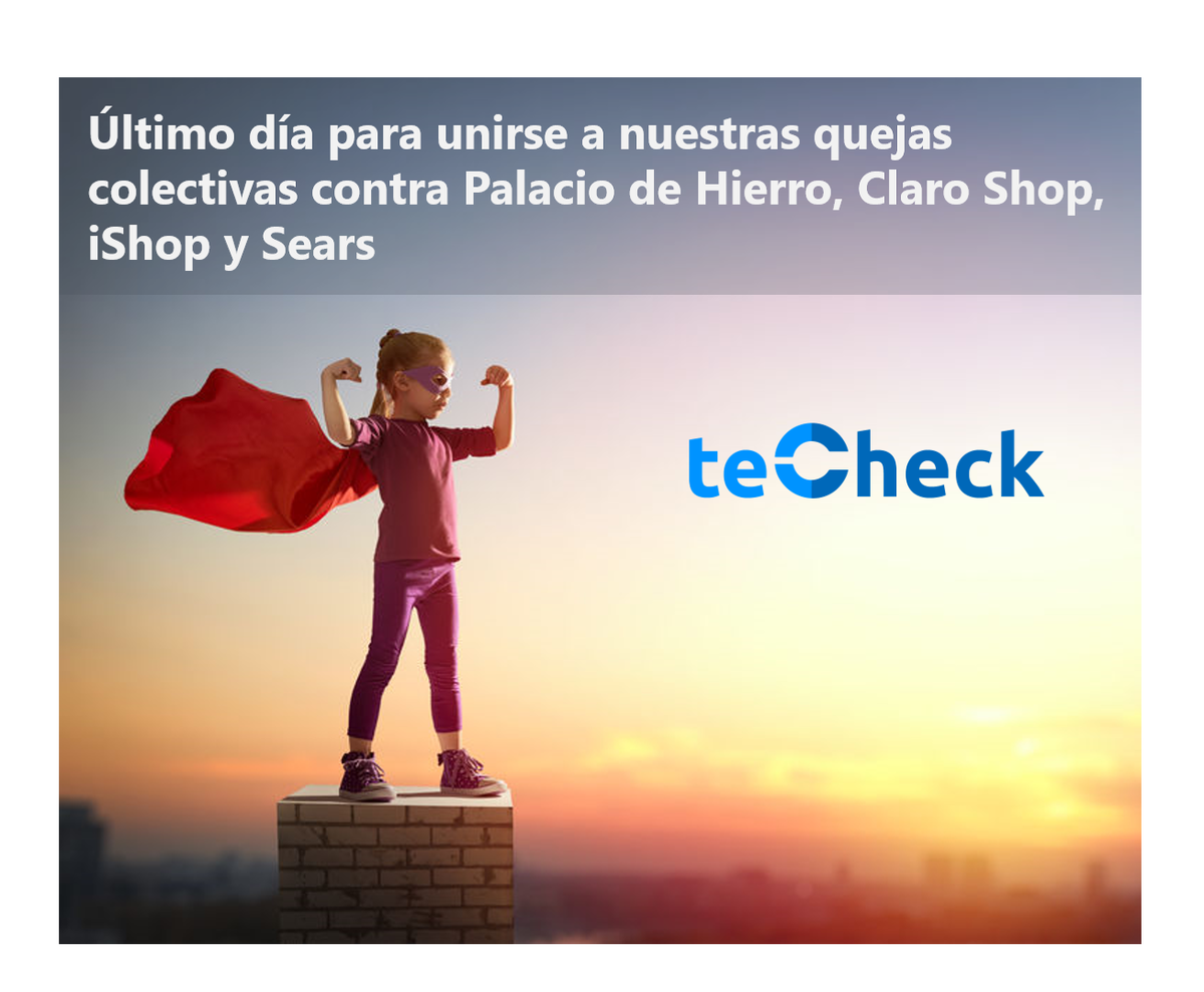 teccheckmx's tweet photo. 🔊Último día para unirse a nuestras quejas colectivas contra Palacio de Hierro, Claro Shop, iShop y Sears. Ayúdennos a hacer un poco de ruido en las redes para que la gente afectada se entere. 📢📢📢 

https://t.co/DTQ08zxnCa

@AtencionProfeco @elpoderdelc @QWERTY_LIVE https://t.co/rTJLmiVY8O