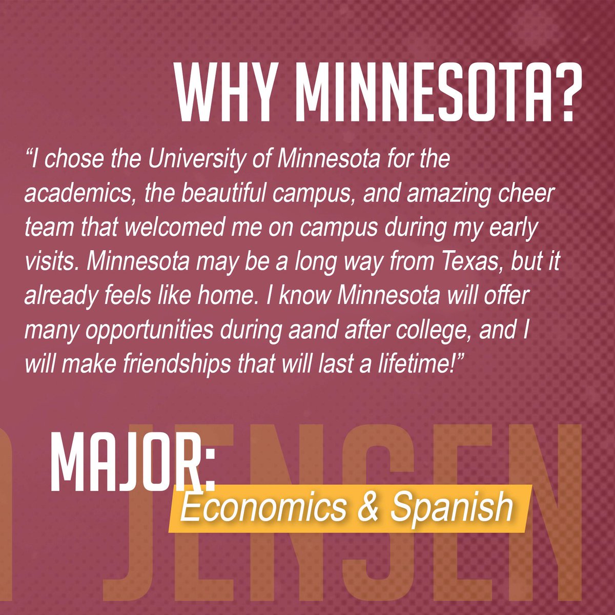 GopherSpirit's tweet image. Introducing Sophia! #MeetTheRookies #MinnesotaMonday
