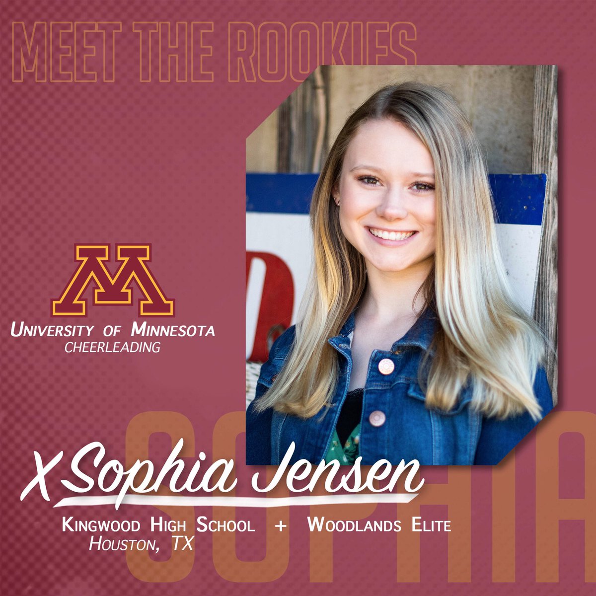 GopherSpirit's tweet image. Introducing Sophia! #MeetTheRookies #MinnesotaMonday