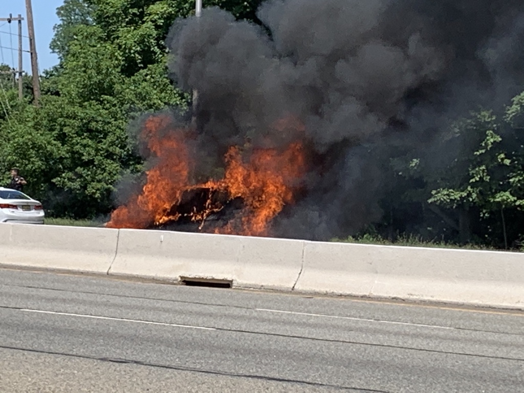 Company 1 at a vehicle fire on Saturday located on route 23. Thankfully all were able to get out of the car safely.