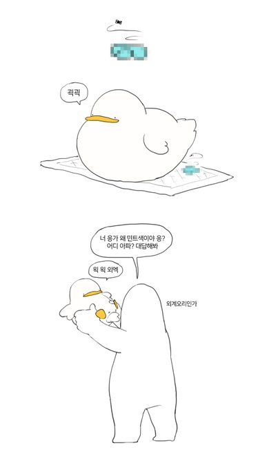 일주일 전쯤 있었던 오리똥 