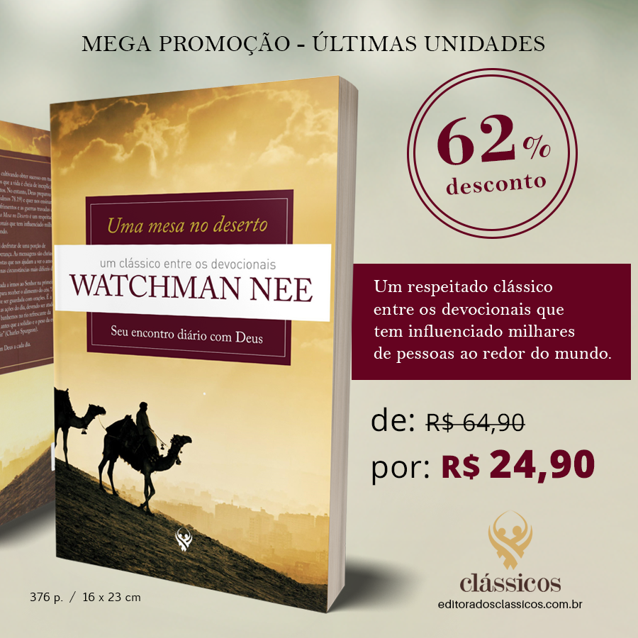 edclassicos's tweet photo. Aproveite o desconto das últimas unidades: https://t.co/7wozY0p1We

Neste devocional de Watchman Nee, as mensagens são cheias de luz e trazem alento e respostas que nos ajudam a ver o amor de Deus presente mesmo nas circunstâncias mais difíceis da vida. https://t.co/sDrbkd7BcD