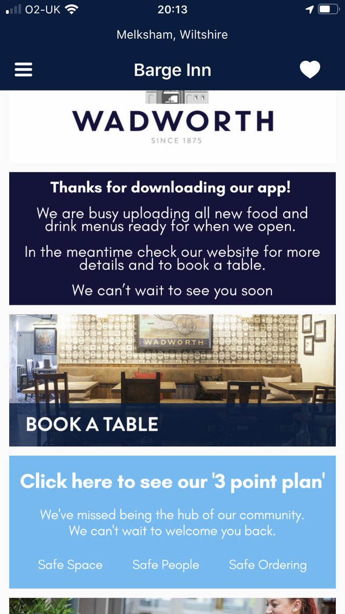We reopen on Wednesday 22nd July.  Booking is highly recommended to secure your space. 
We also have an new App!  Download from Googlestore or apple store 
We hope to see you all soon.
Xxxx #pubbythecanal #reopening #cashless #bookonline #newapp #wadworth #6x #beergarden
