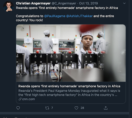 Angermayer tweets at Rwandan dictator Paul Kagame saying “You rock!” - Read: The person funding MAPS’ conflict resolution study is telling a dictator with a long list of human rights abuses he rocks.17/33