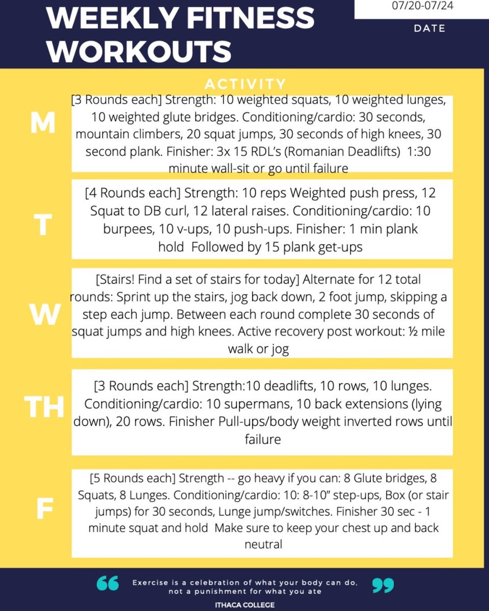 ICCampusRec's tweet photo. It's Week 2 of some more home programming, get ready to workout and have some fun 💪 https://t.co/uq3AbJAUp9