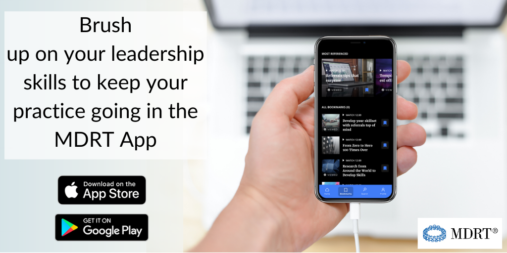 MDRtweet's tweet photo. Brush up on your leadership skills to keep your practice going, in the #MDRTApp. Download or update the member app today: https://t.co/WTegXvW1ON https://t.co/9RaGOEulno