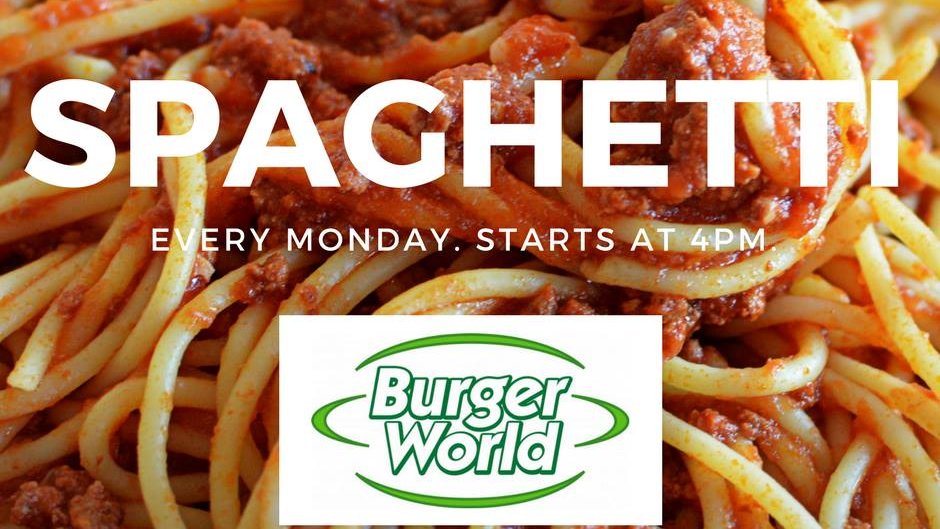 BurgerWorldNB's tweet image. #eatlocal #patioseason #spaghettimonday
Specials
7oz Sirloin Steak &amp;amp; Shrimp $19.99

Lemon Pepper Pickerel $19.99

Chicken Stir-Fry &amp;amp;18.99

Spaghetti Dinner $17.99

Double Bacon Grill Cheese burger served with fries &amp;amp; soup $15.99

Buffalo Chicken Salad with garlic bread &amp;amp; soup