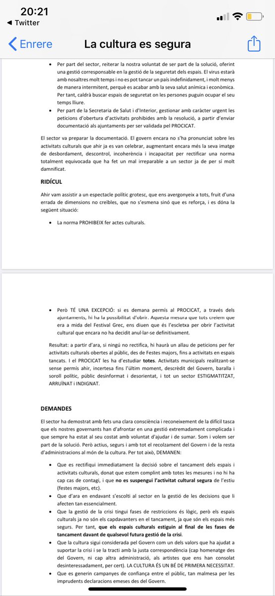 jcanadellb's tweet photo. Des del comitè executiu de la @cambrabcn donem suport al manifest “LA CULTURA ÉS SEGURA” https://t.co/mU8W9uH99e