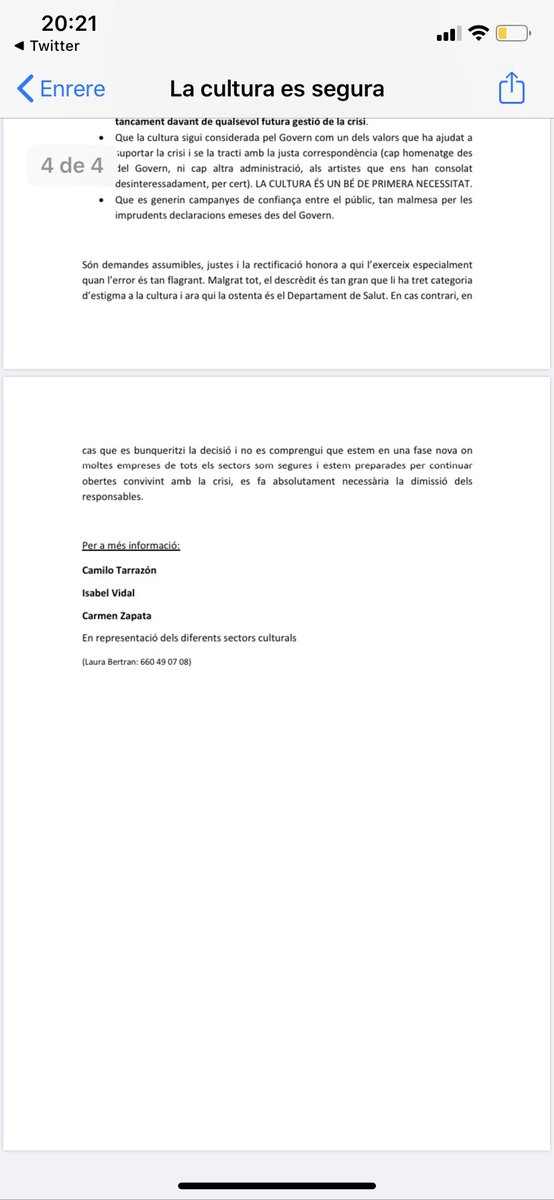 jcanadellb's tweet photo. Des del comitè executiu de la @cambrabcn donem suport al manifest “LA CULTURA ÉS SEGURA” https://t.co/mU8W9uH99e