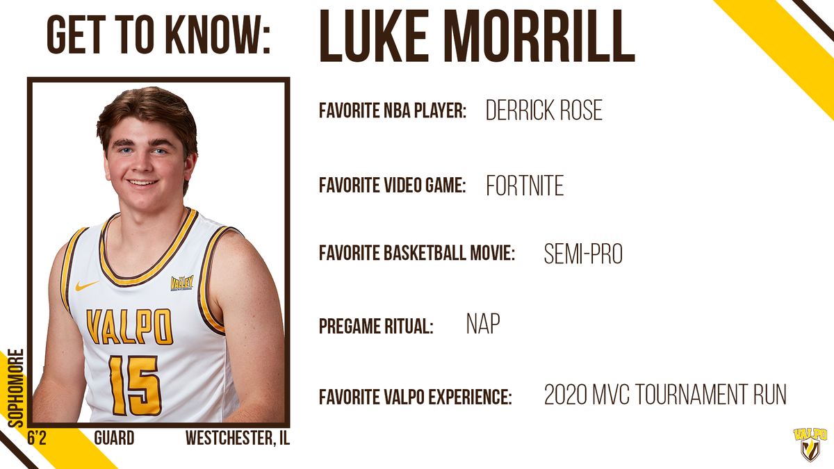 ValpoBasketball's tweet photo. Next up, we go back to back walk-ons as we get to know Luke Morrill! @ljmorrill11 🏀🏀 #OneTeamOneBoat #GoValpo https://t.co/PiLPcxTgCd