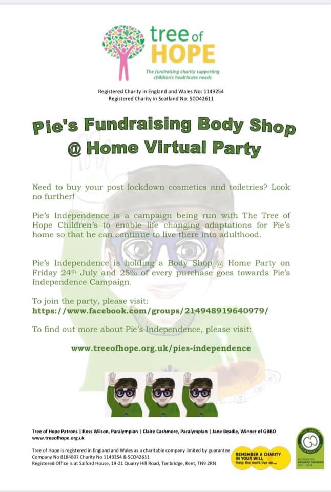 IndependencePie's tweet photo. Please support our first fundraiser #bodyshop @TreeofHopeCC https://t.co/WK2Lk3Tscn