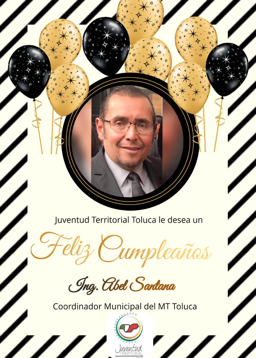 TolucaJuventud's tweet photo. Muchas felicidades a nuestro líder del MT Toluca @AbelSantana20, reciba un gran abrazo por parte de todo el equipo de JT TOLUCA 🎊🎉🎂 https://t.co/UHqJqCAfJl