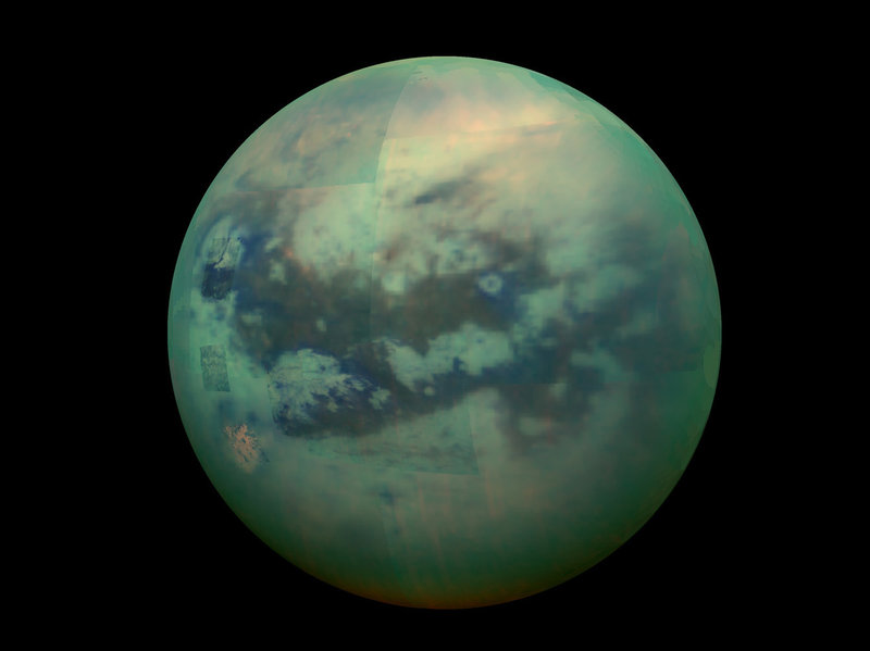 Enter NASA scientist Ralph Lorenz in 2006, who was interested in comparing Death Valley conditions to those of hydrocarbon lakes on Saturn’s moon, Titan. Lorenz suspected that ice, in addition to mud, may play a role. 4/[: Titan & false-colour of its lakes from Cassini. NASA]