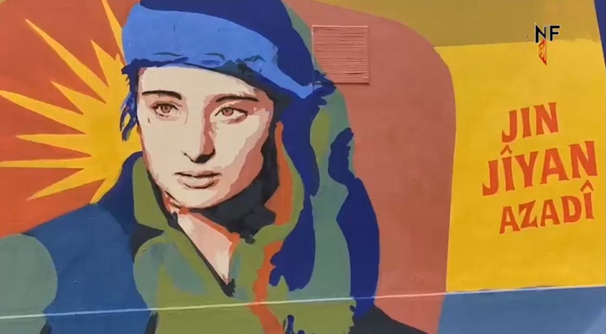 tonaco1871's tweet image. Precioso graffiti en homenaje a YPJ, en el octavo aniversario de la revolución de Rojava, en Viena, hecho por la artista barcelonesa Andrea Michaelsson.
#BijîŞoreşaRojava