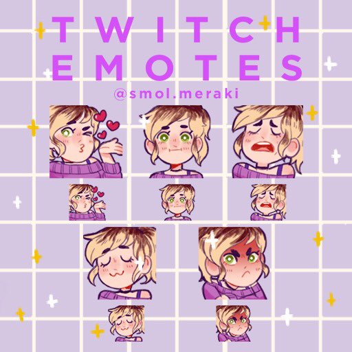 MerakiSmol's tweet photo. Twitch emotes I made for @hooshico! Thank you for trusting my work! #alosart #emotes #TwitchEmoteArtist https://t.co/6tMbnybRsT
