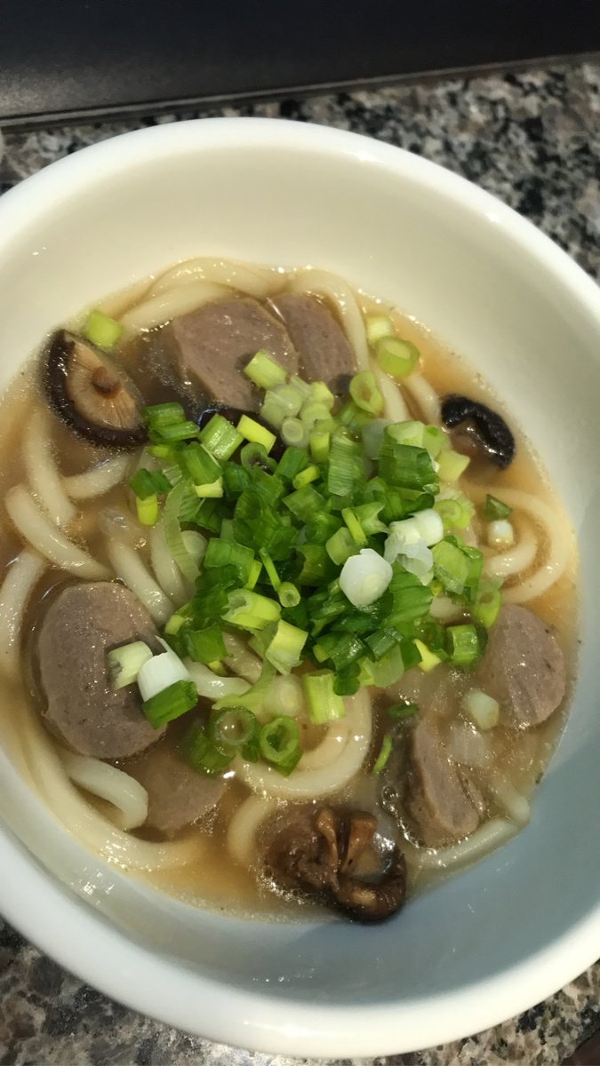 MunkQoo's tweet photo. Made this udon thing last night 👀 First attempt 6/10 also too many green onions 😅 https://t.co/GyAMchpdxu