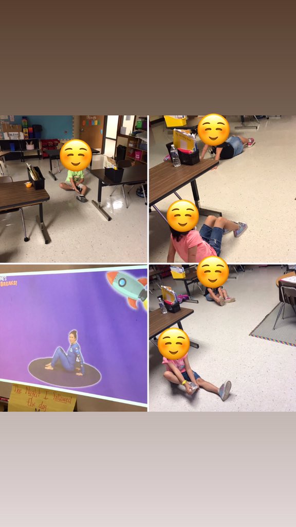 MrsAyersPOWES's tweet photo. We have started our mornings off with @CosmicKidsYoga and it has helped our brains and bodies get ready for the day! I have also learned that I need to focus on stretching 😬 #summerschool #iteachfirst #FitnessIntheclassroom https://t.co/ttZxbhkRVP
