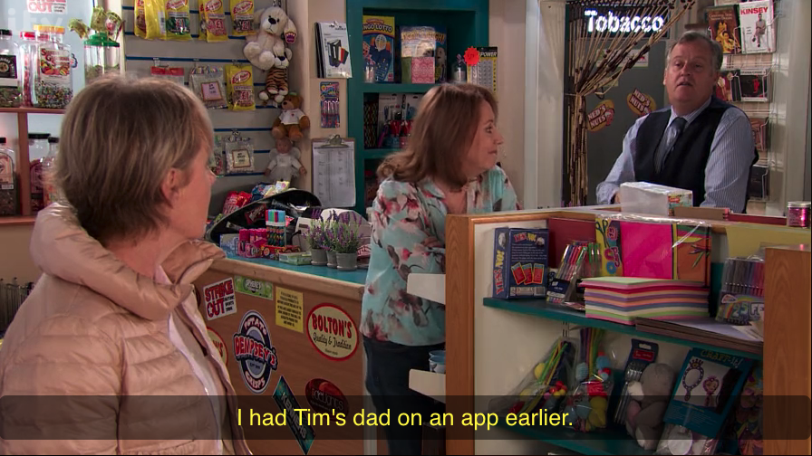 corriepodcast's tweet photo. That's a couple Tim's Dads we've had on @itvcorrie in recent weeks. Dare we pray for a Scottish Vicky, a Rick the Chin, or a mention of a suspiciously empty looking cup? We can hope ... #corrie #timsdad https://t.co/jKyCQoN5Wn