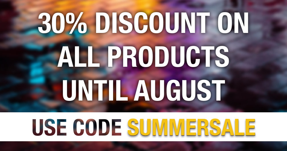 30% discount on all products across our website until August. Just use code SUMMERSALE at dancemidisamples.com