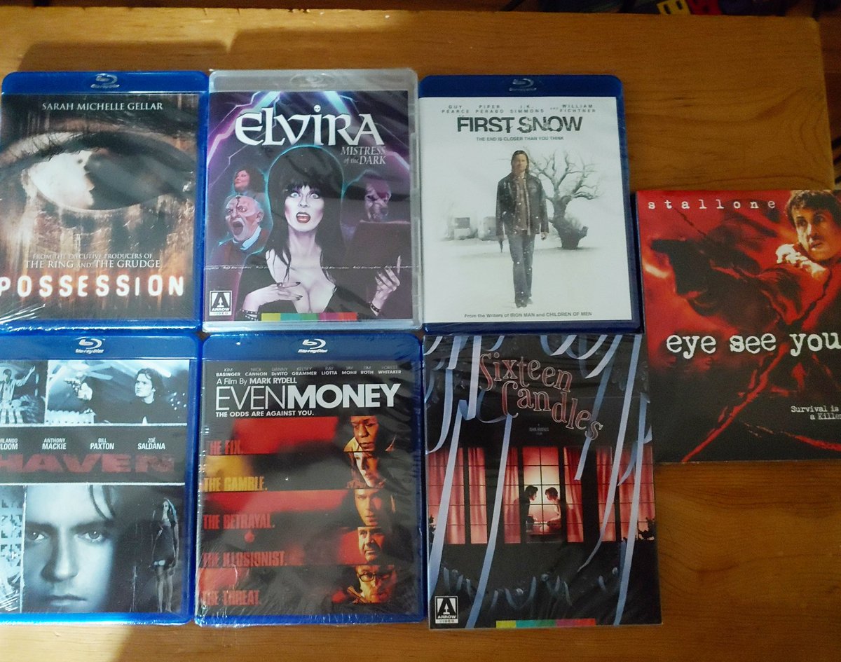 TwinFlicks's tweet image. Just in today from MVD &amp;amp; Arrow Video! 
Keep an eye or 2 out for reviews at the link in our bio!  Thanks to @mvdentgroup @ArrowFilmsVideo

#arrowvideo #mvdrewindcollection #bluray #bluraycollection  #blurayaddict #sixteencandles #Elvira #elviramistressofthedark #80s #80smovies
