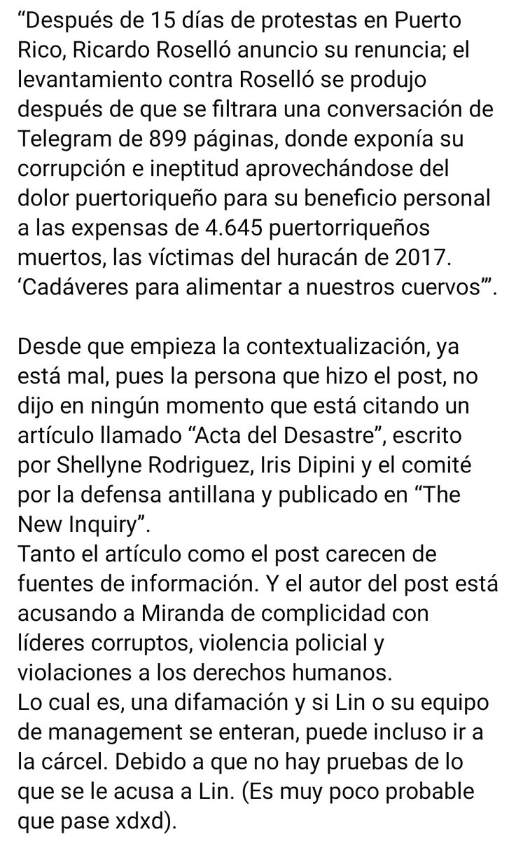Aqui el thread sobre PROMESA y la difamación hacia Lin