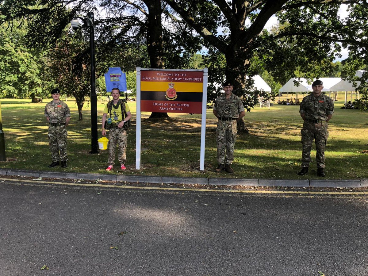 ArmyComdtRMAS's tweet photo. Very proud that @RMASandhurst were able to look after #barefootsoldier @brannigan001 for the night and wish him well on his way to London on his epic march to Scotland!@armyengagement 
https://t.co/4X0DeFLMlZ…
#hopeforhasti #cdls https://t.co/ux6ftLNfgH