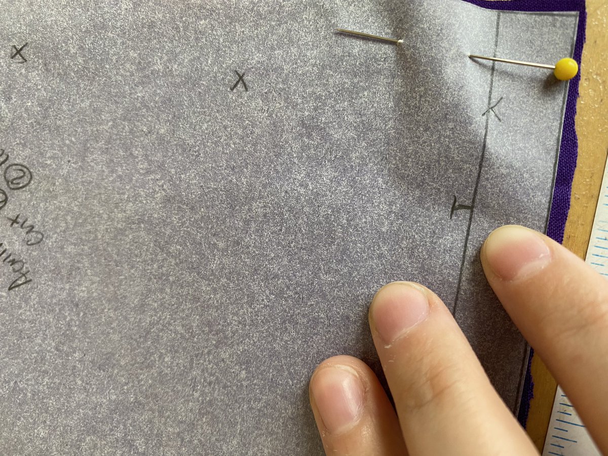 Some notes on my pattern:This notch on the waist doesn’t need to be cut for the mock up. This is just my marker for where the gathering stops before the edge so that is doesn’t go into where the buttons sit.