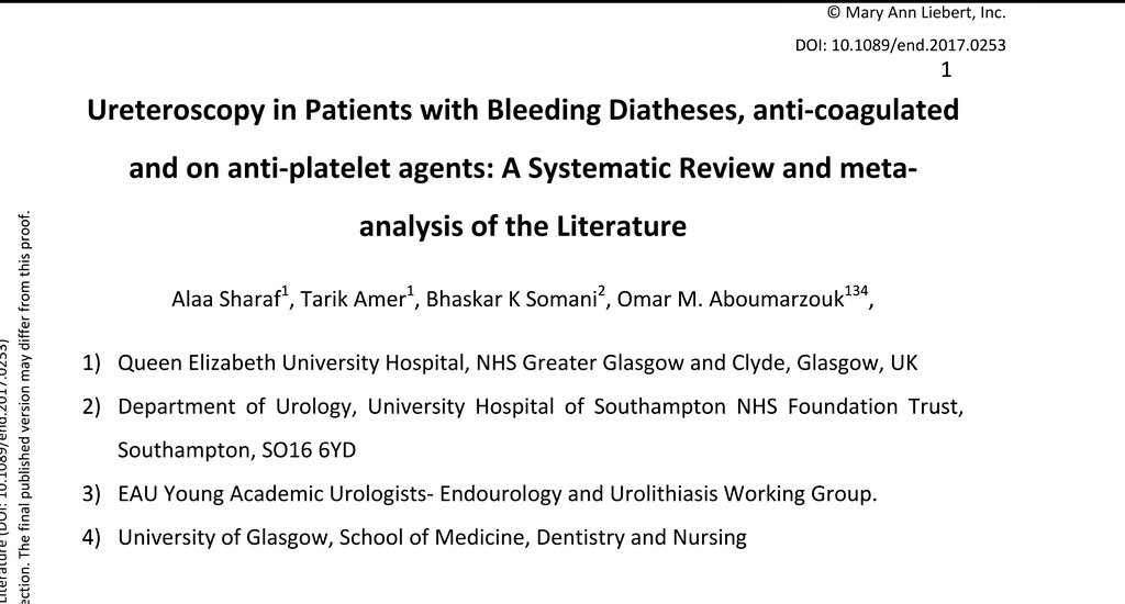 diesantillan's tweet photo. 📢 𝔼𝕏𝕋ℝ𝔸 ❗

📎📸 Systematic Review + Meta Analysis by Alaa Sharaf, Tarik Amer @aboumarzouk @endouro in @JEndourology 2017.

Link 👉 https://t.co/5EMl4GkyRC https://t.co/R6IvdR7CgY
