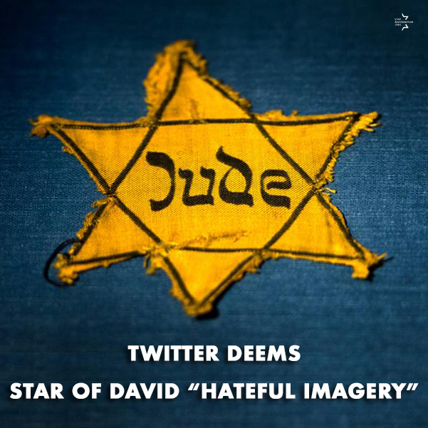 StopAntisemites's tweet photo. Twitter is now deeming the Star of David as "hateful imagery" ... more here: https://t.co/4JrNUTRJRA

H/T @Angela_Lynnx3 https://t.co/aeeeIaYuwP
