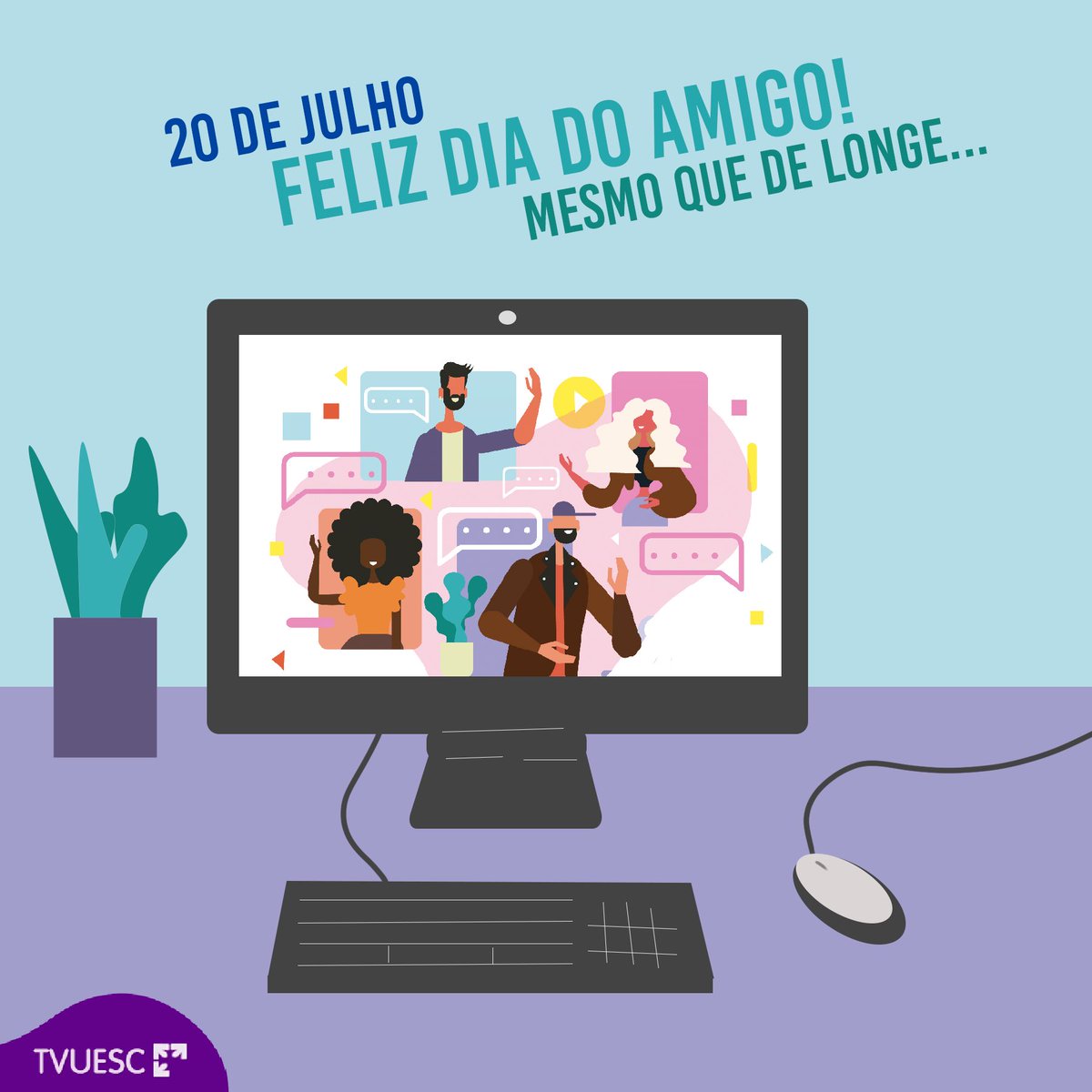 tvuesc's tweet photo. Não há distância para uma amizade de verdade. Demonstre seu amor virtualmente para aqueles que alegram sua vida. Feliz dia do amigo! Mesmo que de longe...👩🏽‍🤝‍👨🏻
#tvuesc #uesc #universidade #tvuniversitaria #diadoamigo https://t.co/X8djuzy2hG