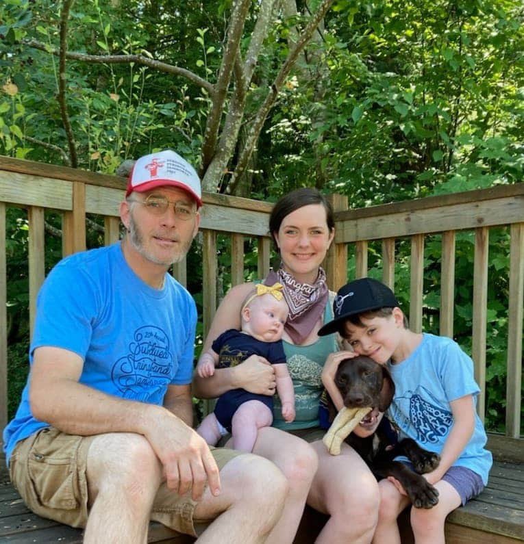 #subduds2020 #subduedstringbandjboree family. Decore Maestor and stage crew hubby with their littles.  #tincanjboree shwag! Check out our on line merch store to get yours! stringbandjamboree.com/merch