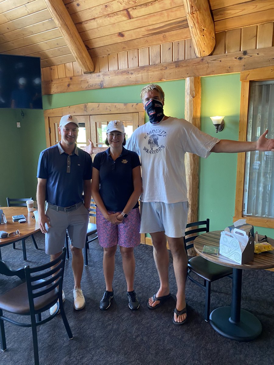 rollinsc's tweet photo. Honored to play golf with @JimMcIlvaine and Bo Ellis at Hawks View in Lake Geneva.  Nicole Ellis foundation.  Cart mate Steve the Homer True! https://t.co/voYRjDECBL