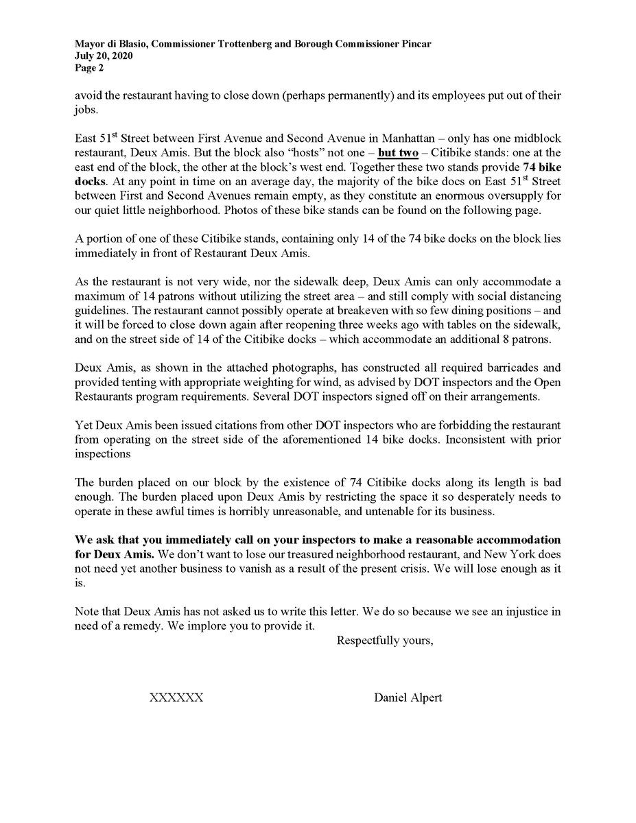 DanielAlpert's tweet image. If you live in, or love, #NYC and hate seeing our restaurant industry suffering, can you help by retweeting this letter on behalf of one of my faves that is being treated poorly by the city, @NYCMayor &amp;amp; @NYC_DOT? Thank you.
And patronize your neighborhood restaurants if you can!
