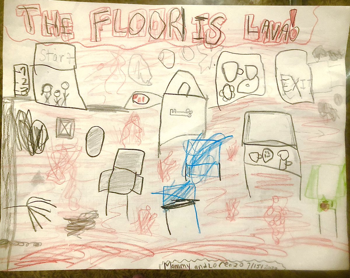 PHerediaEDU's tweet photo. 🌋Anyone a Floor Is Lava show fan? My 5yr old already plays it at home all the time😜Started watching & here's his mashup of rooms. Great show of #4Cs to spark creativity for Ss to design, write, & discuss. Working on lessons, stay tuned! #stem #floorislava #designchallenge https://t.co/1x8d6yB02P