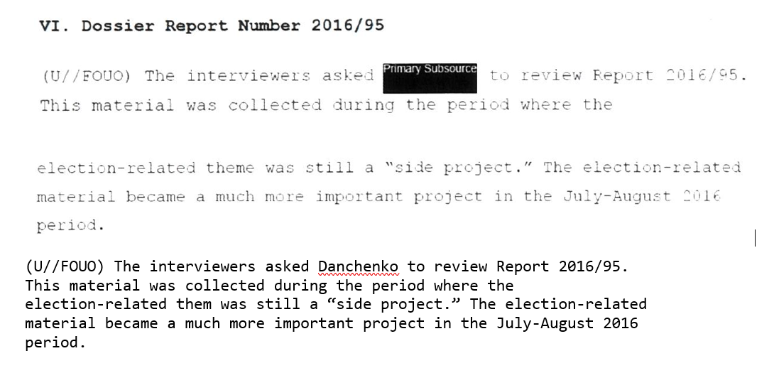 7/ on the first day, on pdf page 21, there is a section entitled Dossier Report Number 2016/95. Ironically, although 95 and 80 were ultimately the most critical, PSS says that they were then merely a "side project" and that the project only later became more important.