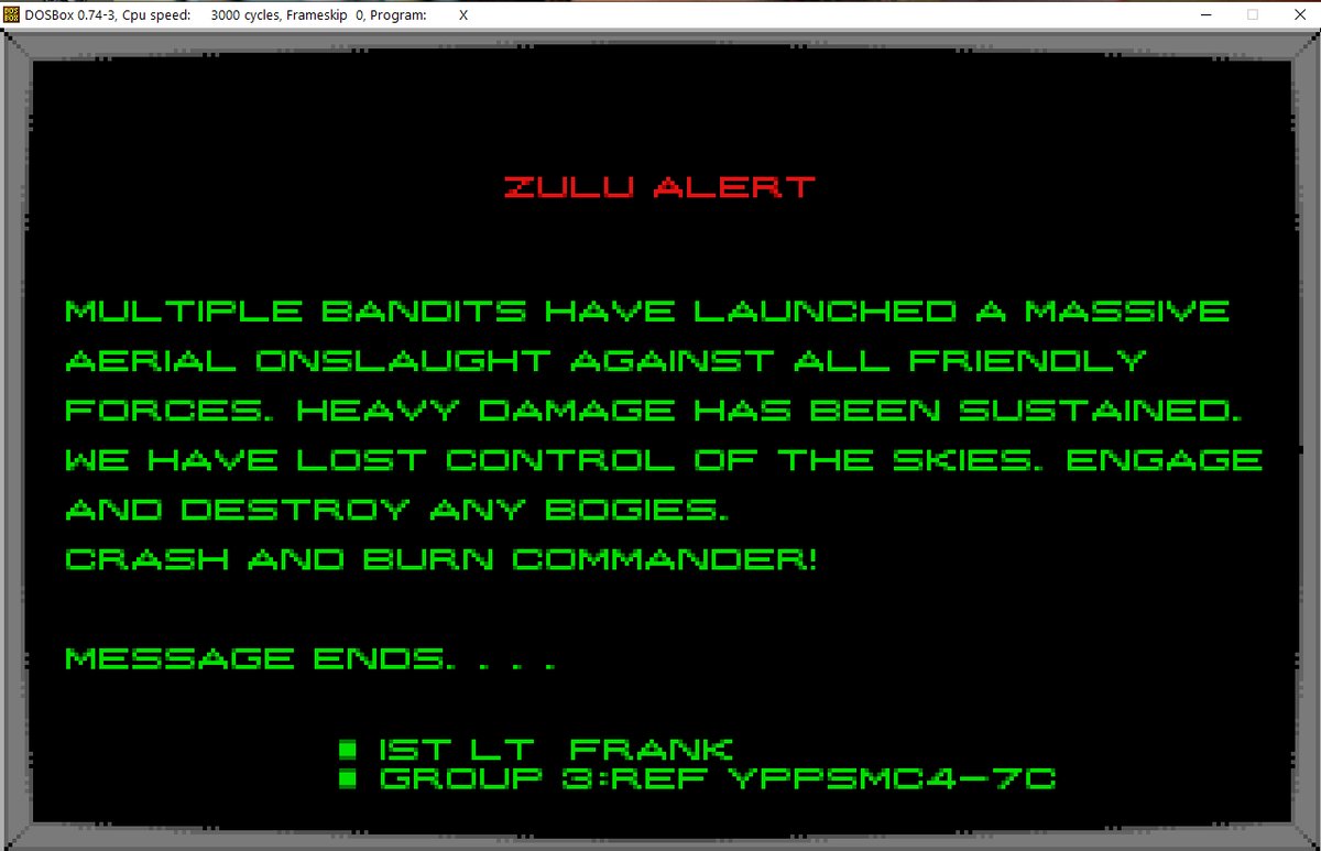 TREFAYNE's tweet image. Zulu Alert still s*cks, even after 31 years 😎👍 #Steam #Retaliator #DOSgame #Nostalgic