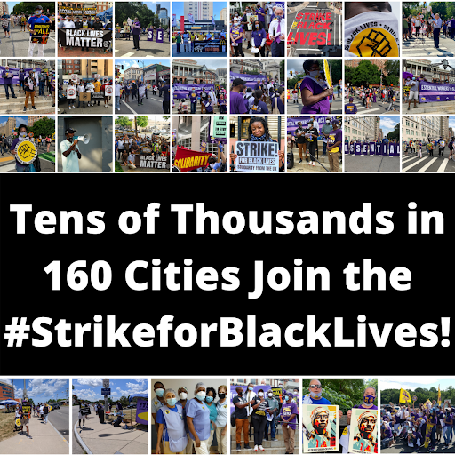 SEIU's tweet photo. 160 cities. 12 countries. 1 movements. 

Together, we're fighting for justice. https://t.co/Z06AGyjRdf 

#StrikeForBlackLives #j20 https://t.co/tS7pxmCybJ
