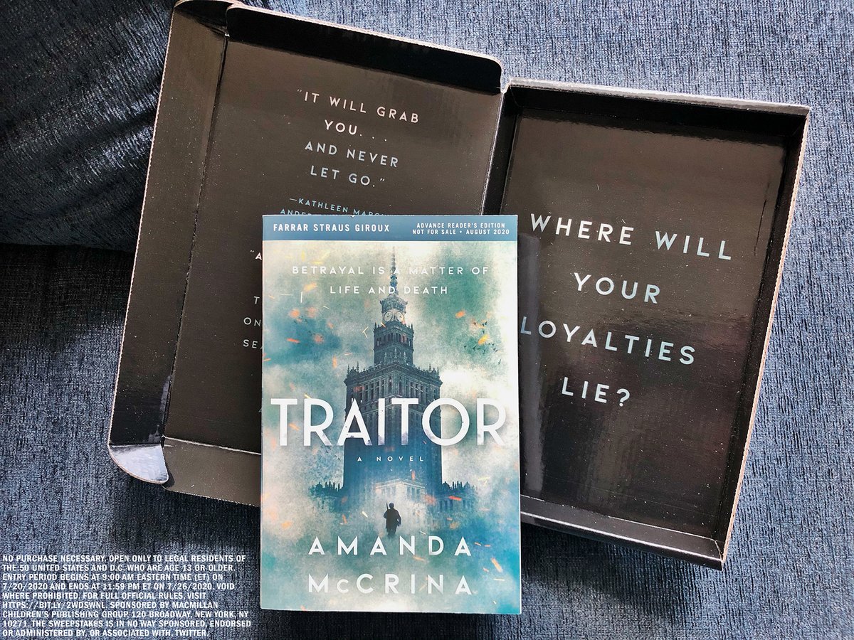 FierceReads's tweet photo. Do you love historical thrillers? TRAITOR is just the book for you!

Follow us and @AmandaMcCrina + RT this tweet to enter to win an extra special ARC box! 

(US only, ends 7/26. Full rules: https://t.co/cyTFz2WdiB) #sweepstakes #TraitorBook https://t.co/8Z112yyIn4