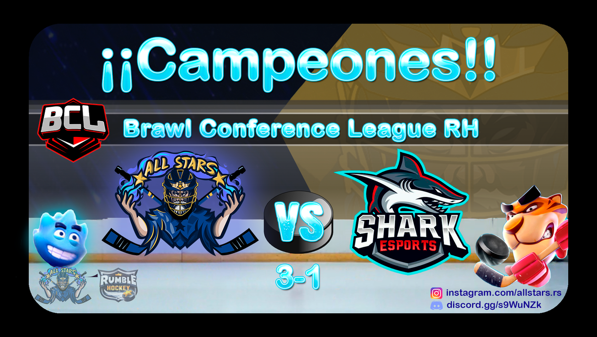 ¡¡Campeones de la <a href="/BrawlConference/">Brawl Conference League</a>!! 

Gran partido disputado contra @SharkEsportsCB en donde dimos lo mejor de nosotros.

Y amigos no os desaniméis podéis seguir viendo el trofeo desde las estrellas🤪🌟✨

Seguimos a tope en <a href="/rumble_hockey/">Rumble Hockey 🏒</a> 

#GoASRH✊🏻 | #AbsolveYourSins🖤